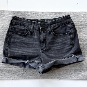 Universal Thread Washed Black Denim High Rise MIDI Shorts Size 4 27